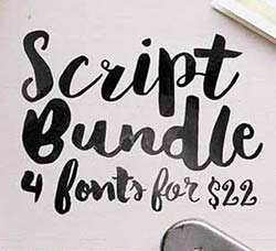 四款笔墨风格的英文字体合集：Script Bundle - 4 Fonts